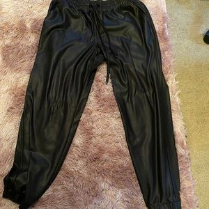 leather joggers